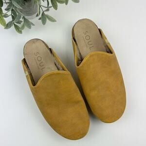 Soul Naturalizer Mustard Yellow Faux Fur Lined Slip On Shoes Size 9.5